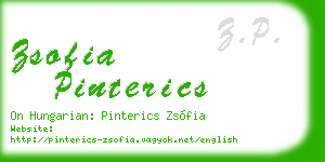 zsofia pinterics business card